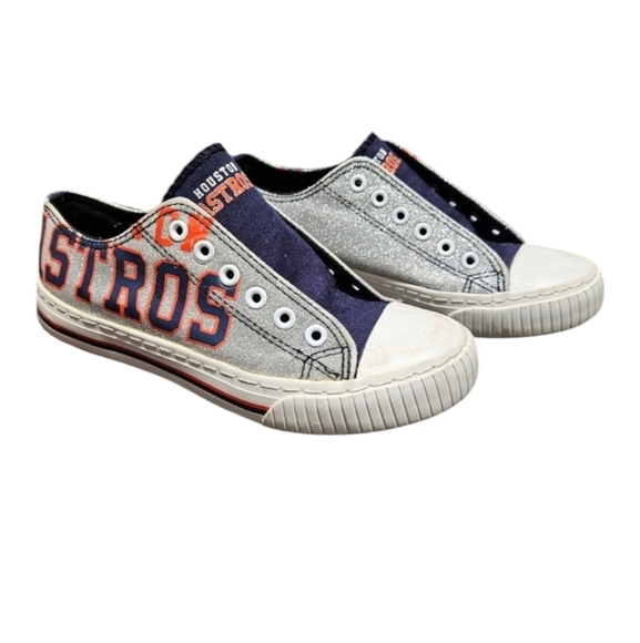 Foco Houston Astros Glitter Low Top Canvas Sneakers Size 7 - Picture 1 of 8